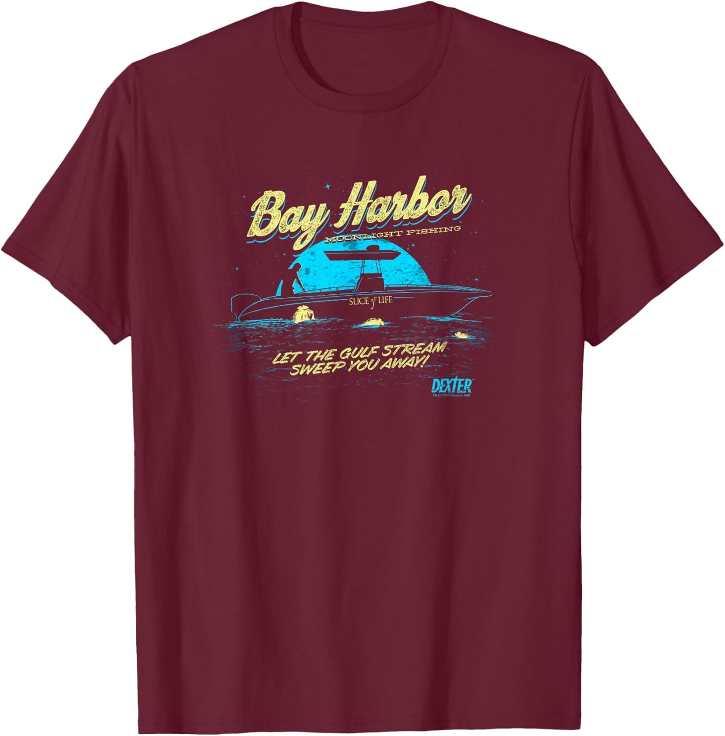 Dexter Moonlight Fishing T-Shirt - T-Shirt | Maroon