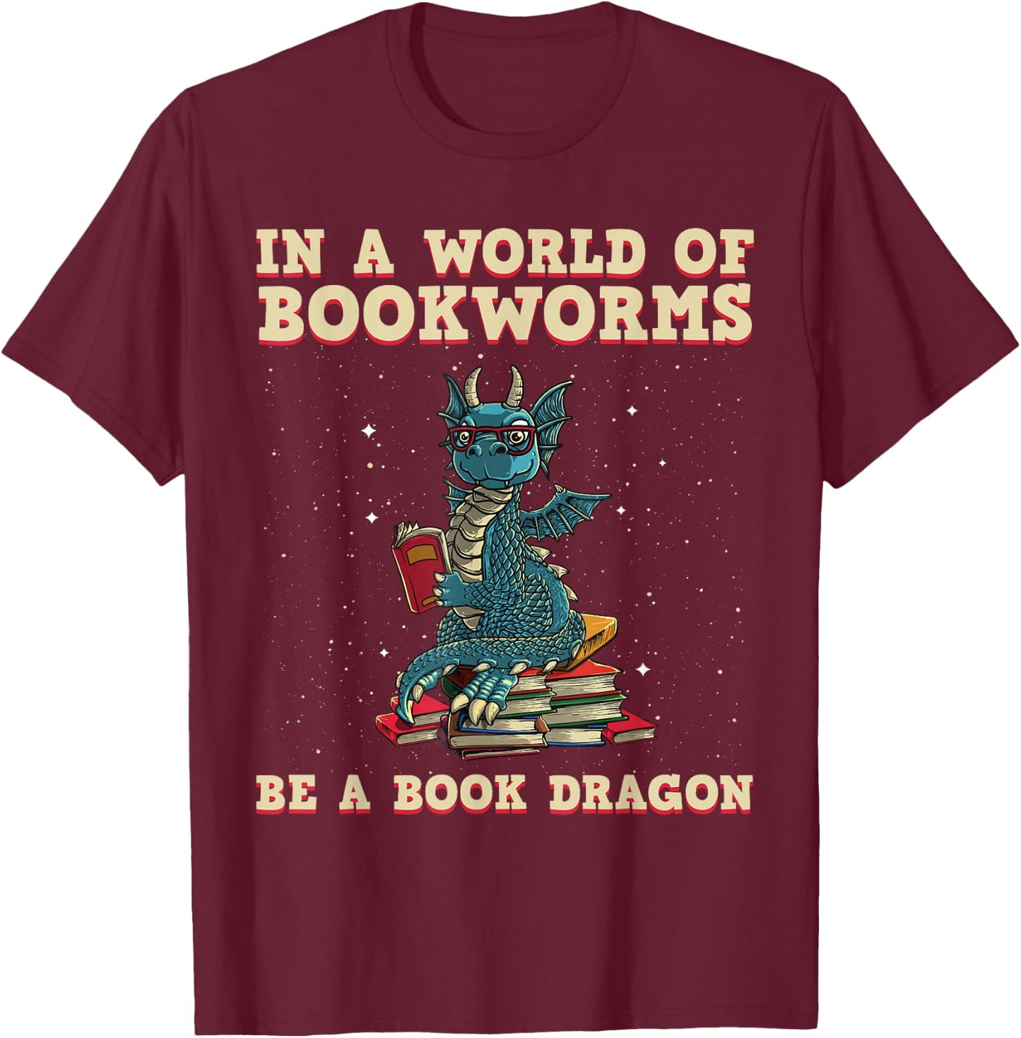Cute Bookworm Design Women Kids Librarian Book Lover Small T-Shirt - T-Shirt | Maroon