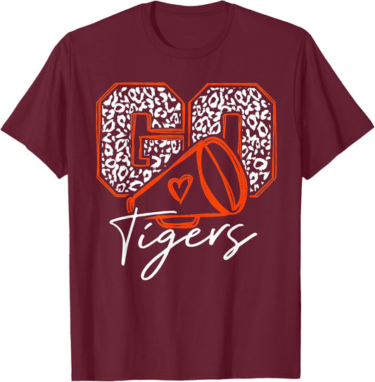 Go Cheer Tigers Football T-Shirt - T-Shirt | Maroon