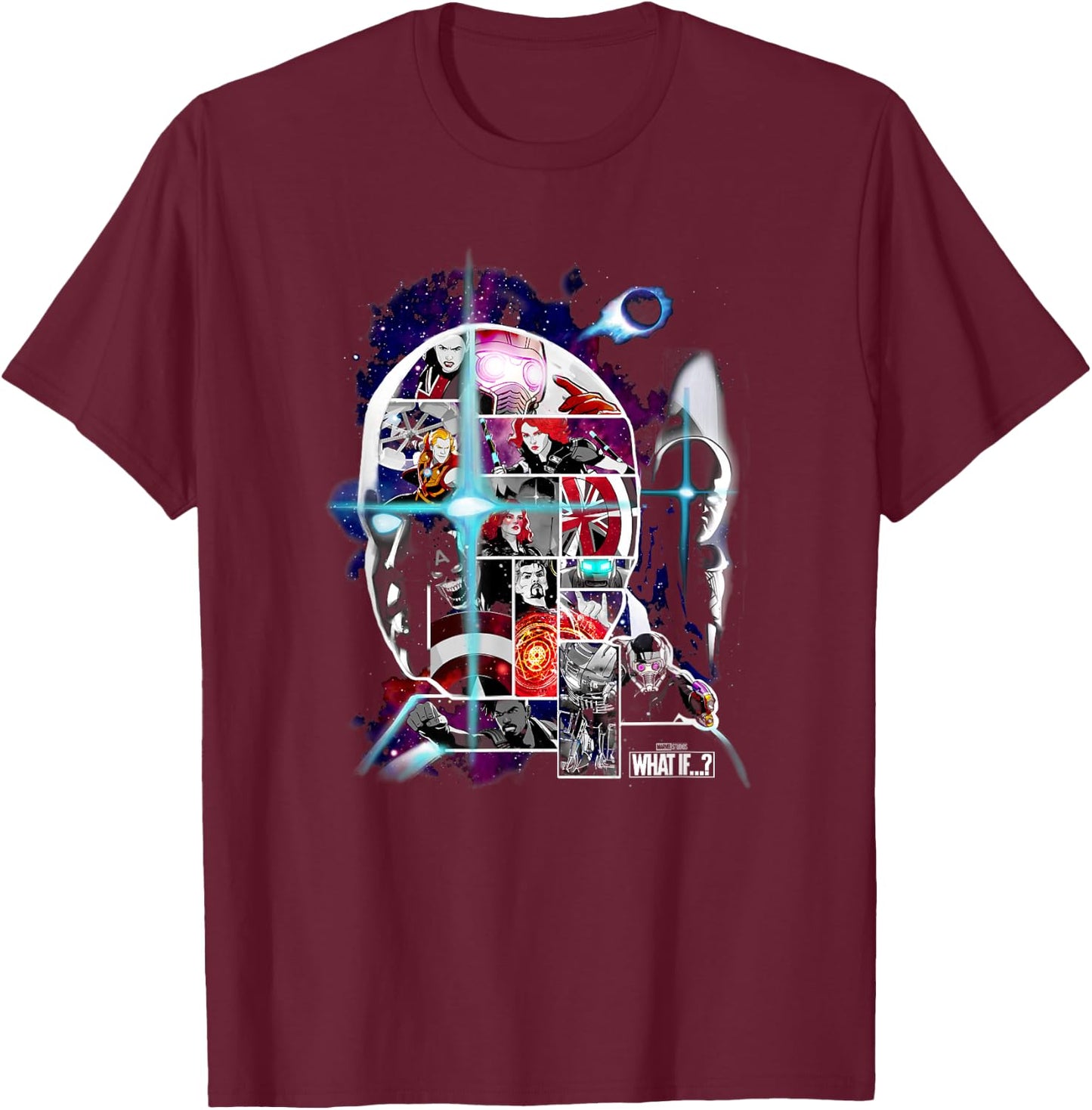 Marvel What If The Watcher Character Grid Fill T-Shirt - T-Shirt | Maroon