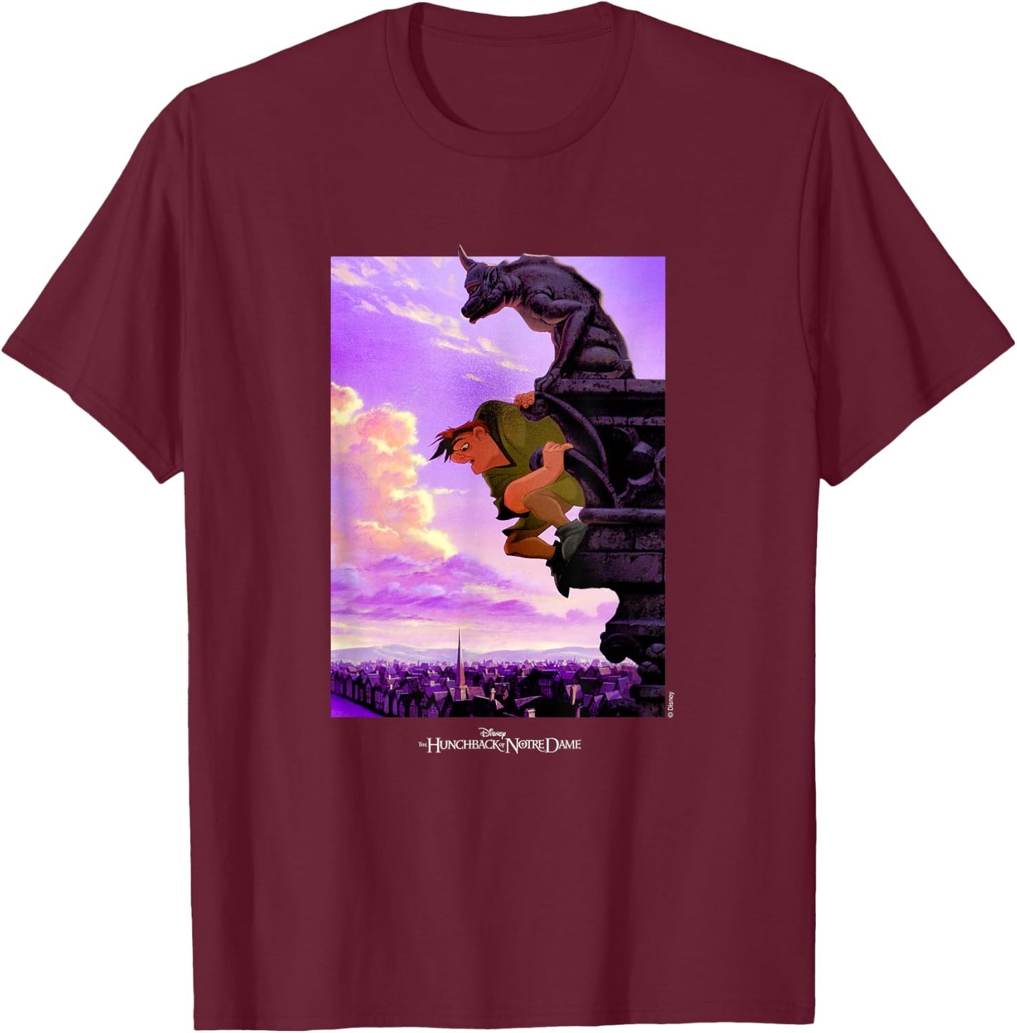 Disney The Hunchback of Notre Dame Quasimodo Gargoyle T-Shirt - T-Shirt | Maroon