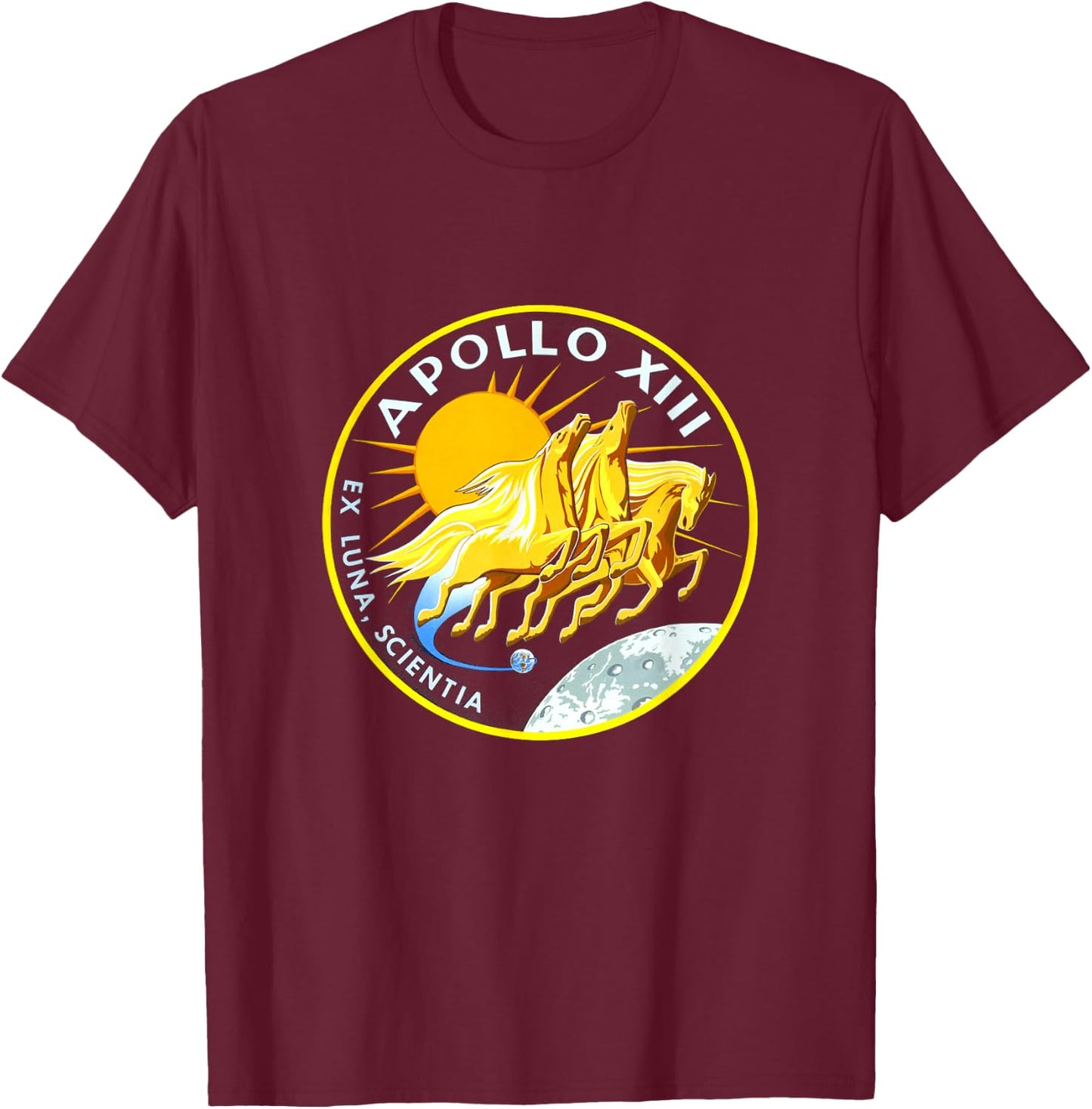 NASA Apollo 13 Mission Badge T-Shirt - T-Shirt | Maroon