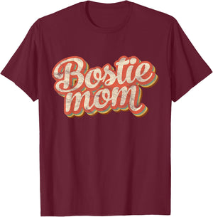 Vintage Boston Terrier Mom Gift Dog Lover Pet Bostie Mama Men Women Girls Kids T-Shirt - T-Shirt | Maroon