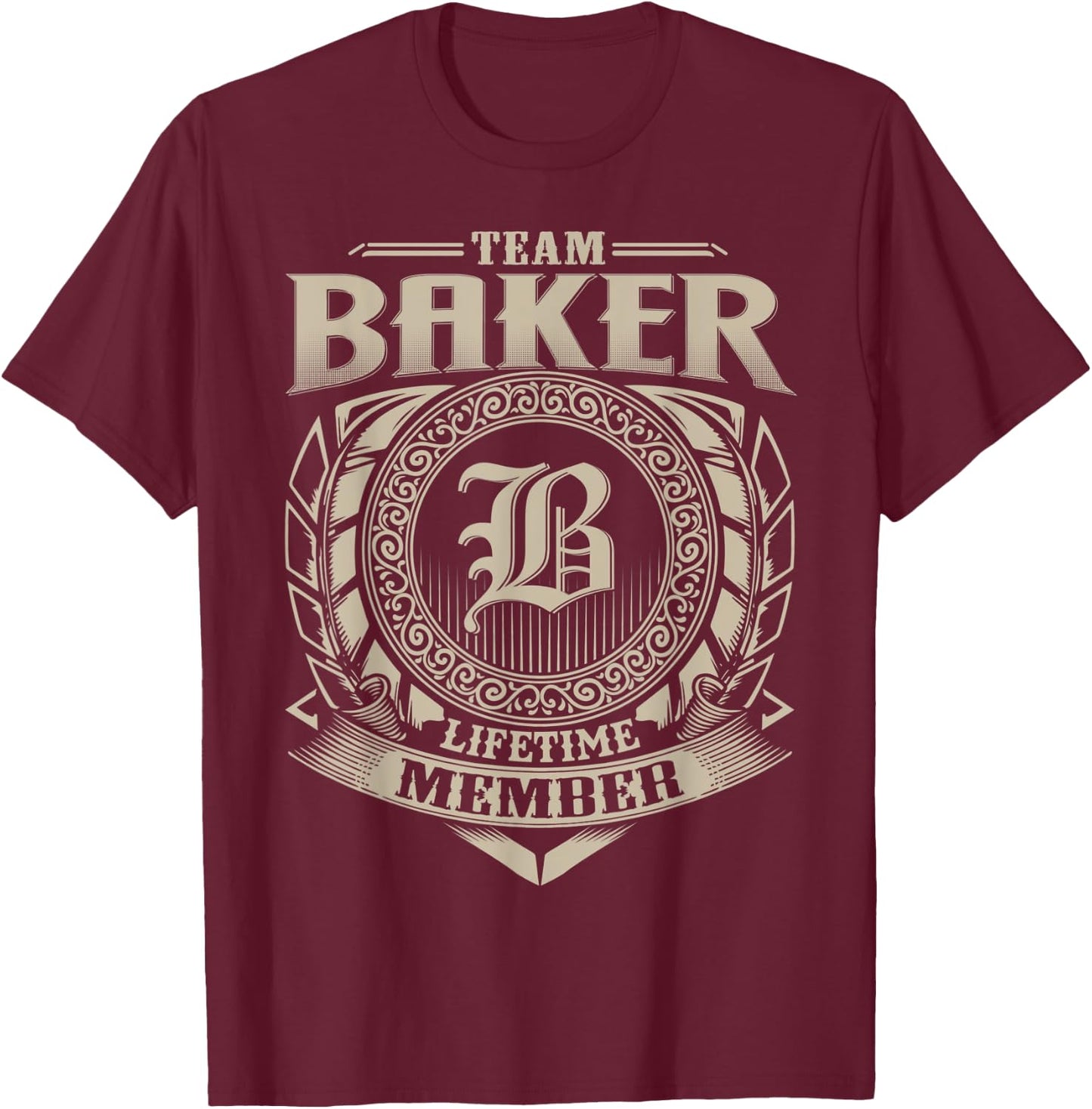 Team BAKER Lifetime Member Vintage BAKER Family T-Shirt - T-Shirt | Maroon