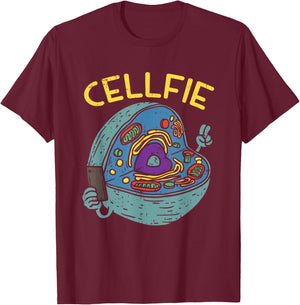 Cell Fie Funny Cellfie Selfie Science Biology Teacher T-Shirt - T-Shirt | Maroon