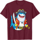 Shark Pirate Costume Jolly Roger Flag Jawsome Halloween T-Shirt - T-Shirt | Maroon