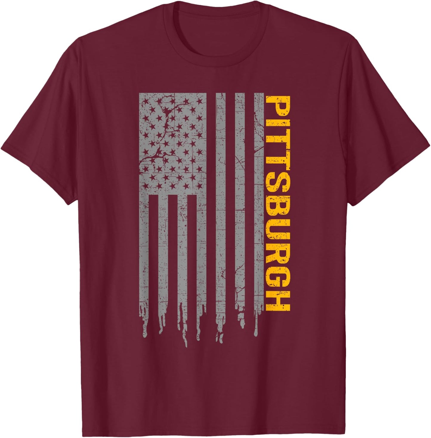 Pittsburgh USA Flag Patriotic American from Pittsburgh T-Shirt - T-Shirt | Maroon