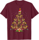 French Horn Lover Christmas Lighting French Horn Xmas Tree T-Shirt - T-Shirt | Maroon