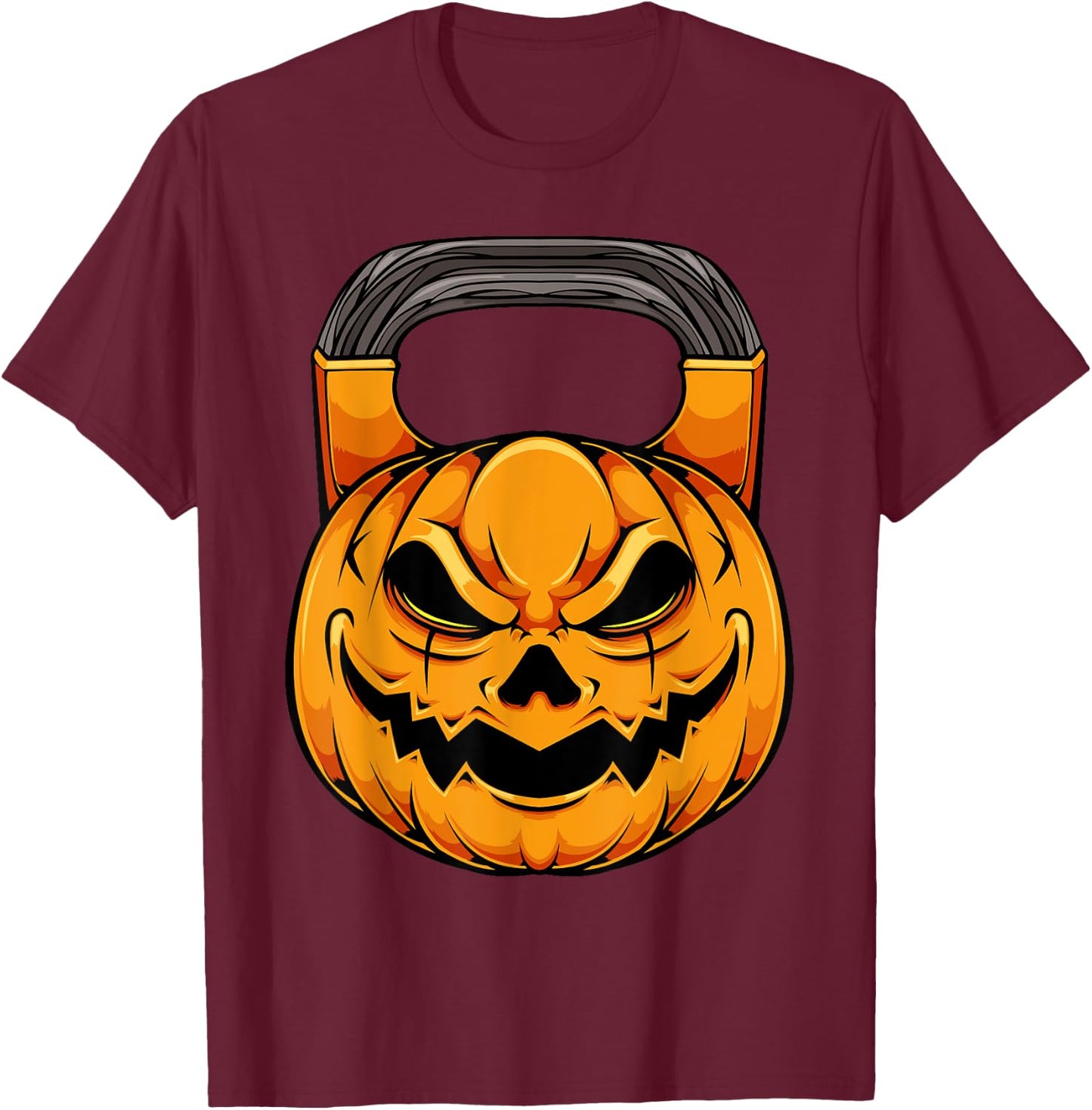 Pumpkin Dumbbell Lazy Halloween Costume Workout Gym Lover T-Shirt - T-Shirt | Maroon