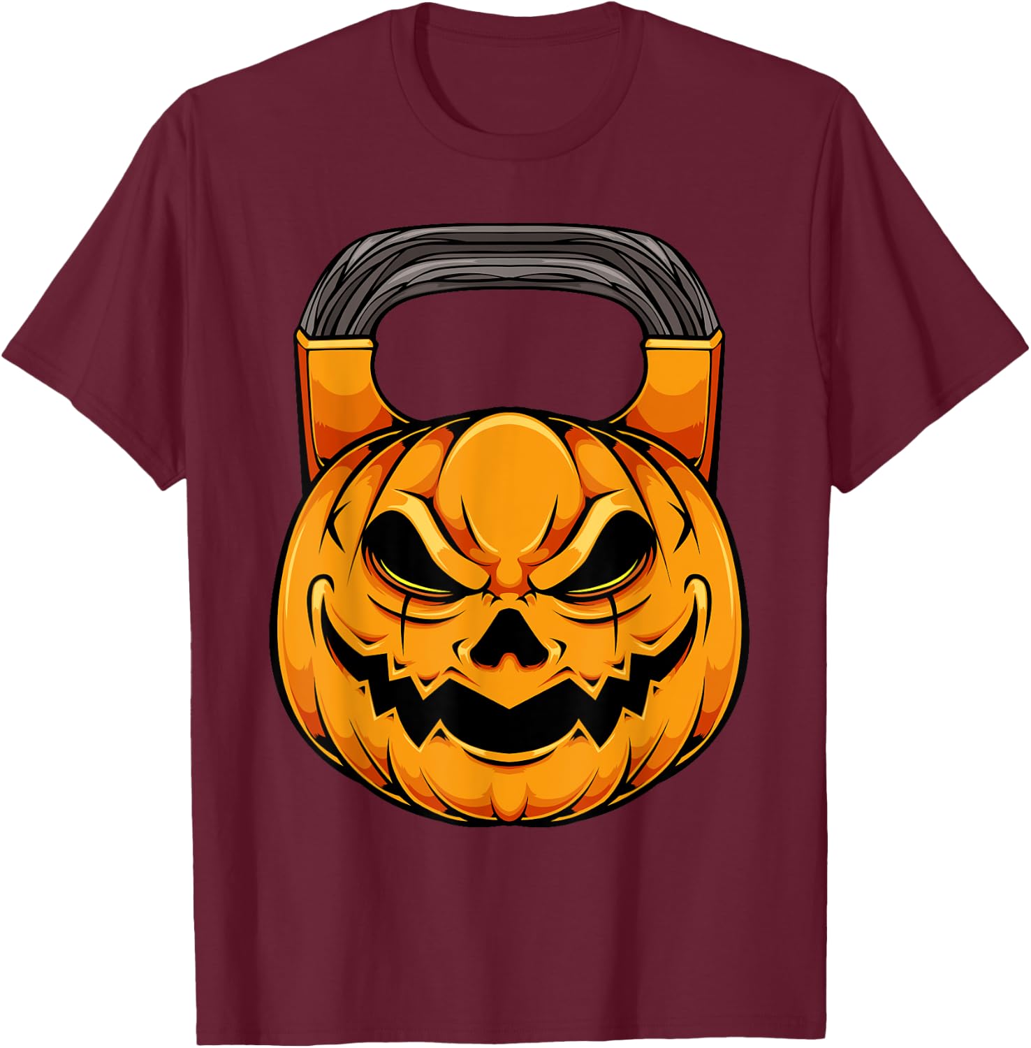 Pumpkin Dumbbell Lazy Halloween Costume Workout Gym Lover T-Shirt - T-Shirt | Maroon