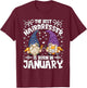 Best Hairdresser Gnome For Funny Barber Who Born In January T-Shirt - T-Shirt | Maroon