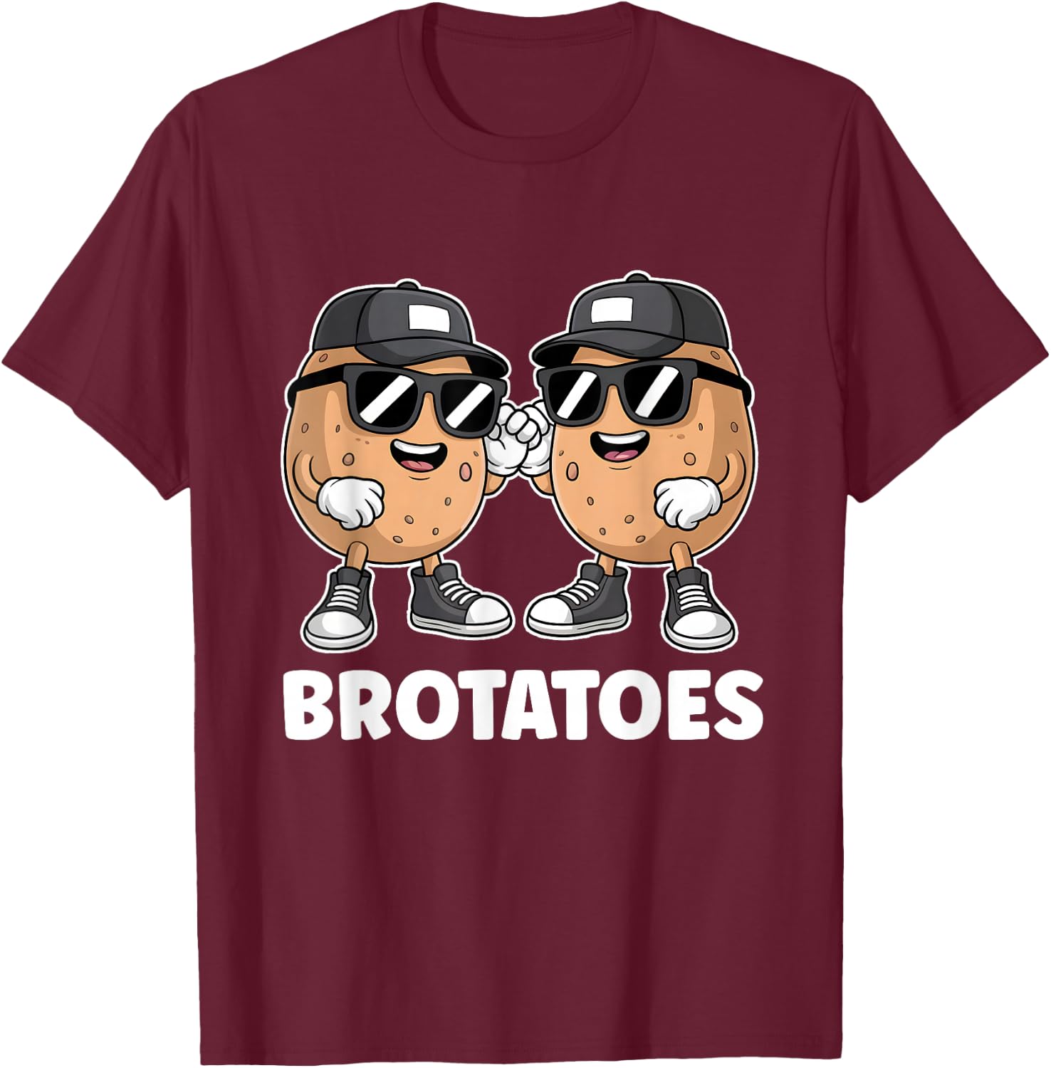 Best Friend Potato Pun Funny Matching Boys Bestie Brotatoes T-Shirt - T-Shirt | Maroon