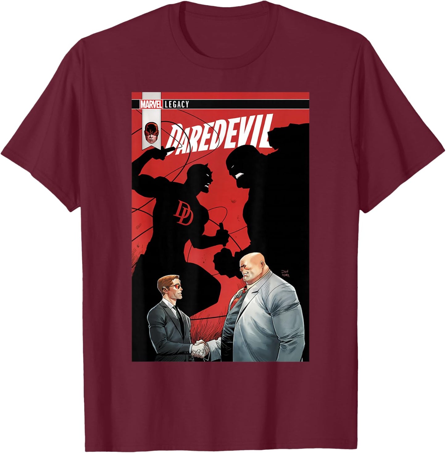 Marvel Daredevil Makes Deal with Kingpin Comic Small T-Shirt - T-Shirt | Maroon