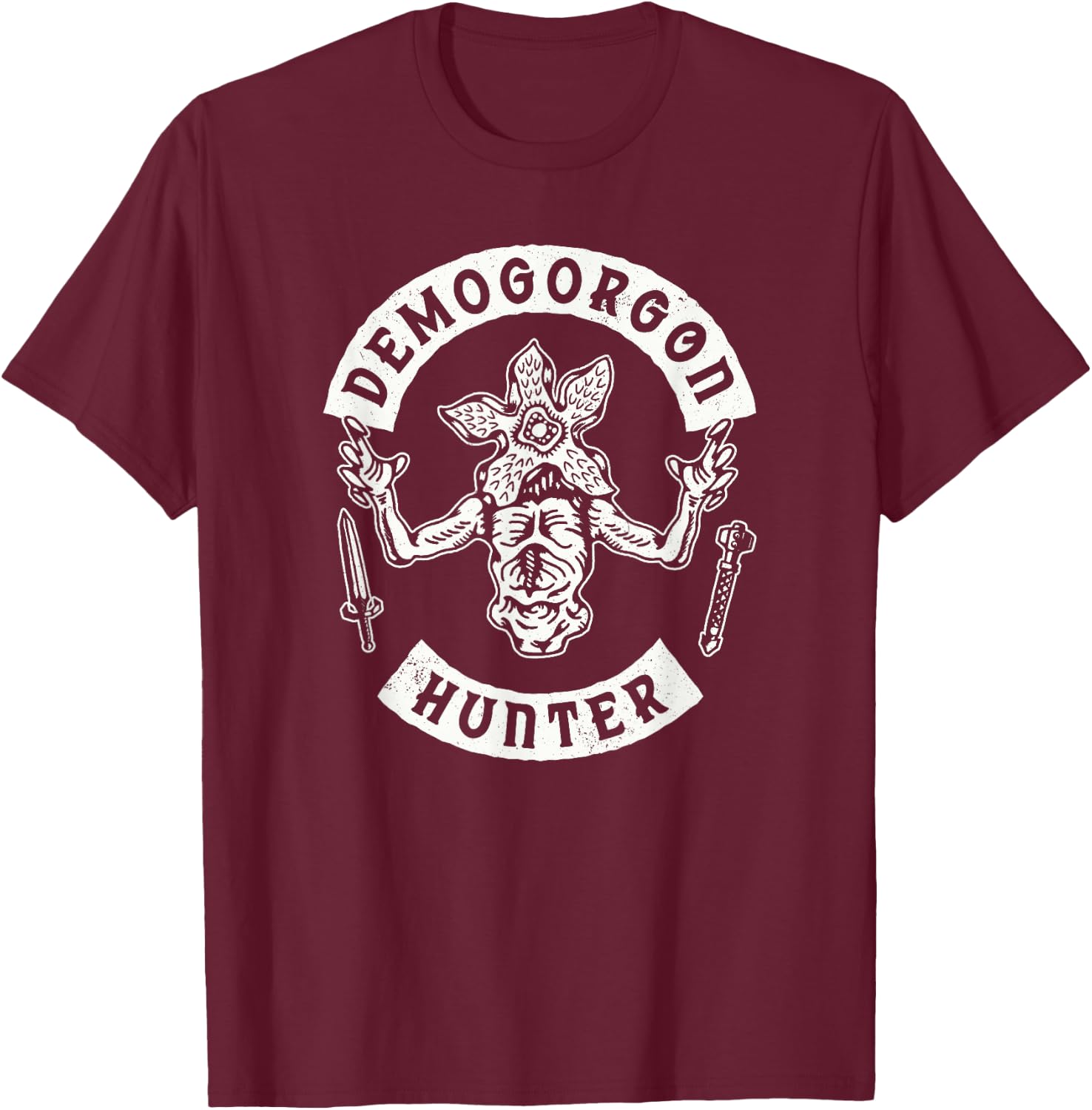 Stranger Things 4 Demogorgon Hunter V2 T-Shirt - T-Shirt | Maroon