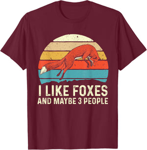 I Like Foxes - Zookeeper Fox Lover Hiker Camper T-Shirt - T-Shirt | Maroon