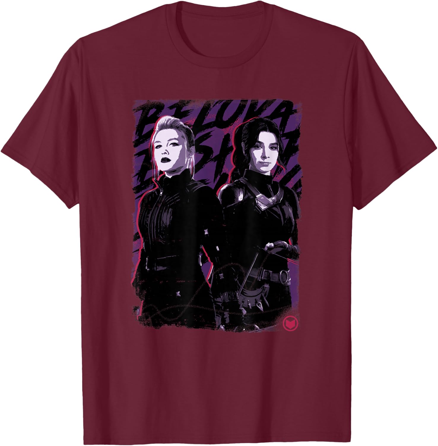 Marvel Hawkeye Yelena and Hailee Portrait T-Shirt - T-Shirt | Maroon