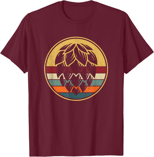 Retro Home Brewing Hops - Vintage Brewer Craft Beer T-Shirt - T-Shirt | Maroon