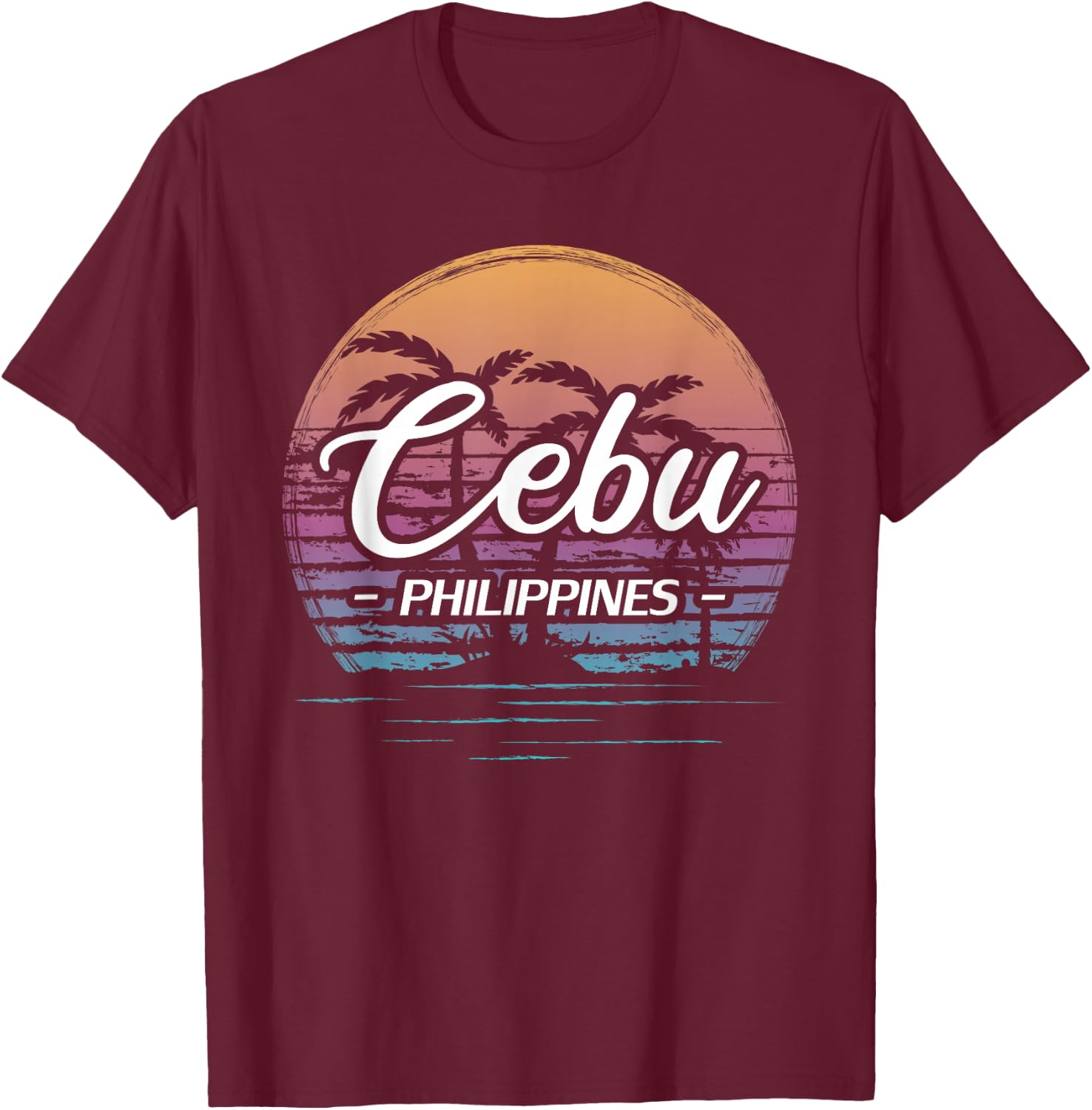 Vintage Philippines Vacation Travel Asia Cebu T-Shirt - T-Shirt | Maroon