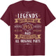 Legends Born In 1955 70th Birthday 70 Years Old Bday Men T-Shirt - T-Shirt | Maroon