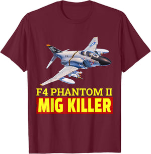 Super nice F-4 Phantom II fighter jet, The Great Mig Killer T-Shirt - T-Shirt | Maroon