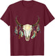 Longhorn Bull Skull Boho Life Cowboy Sunset Aztec Art T-Shirt - T-Shirt | Maroon