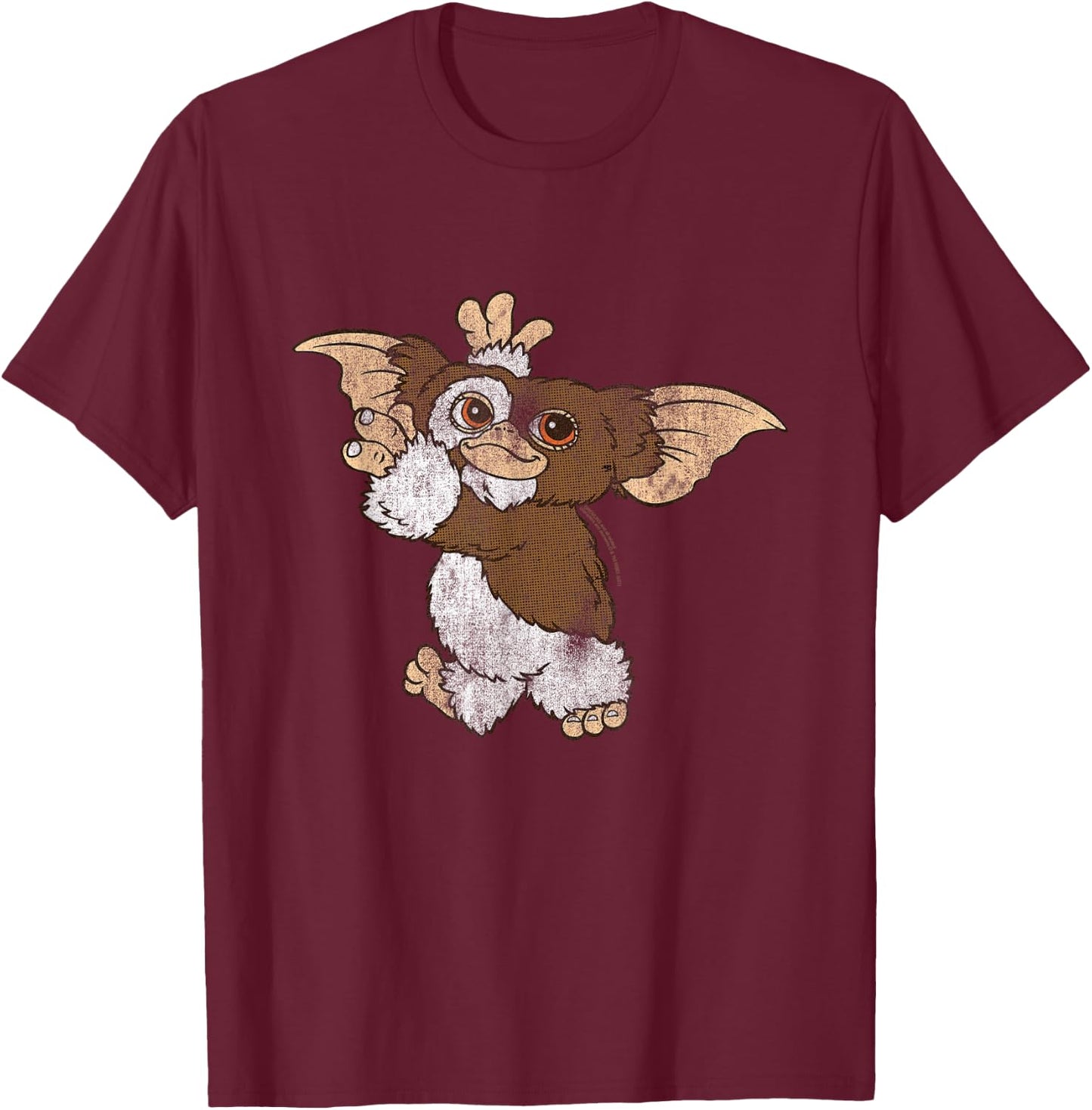Gremlins Gizmo Waving T-Shirt - T-Shirt | Maroon