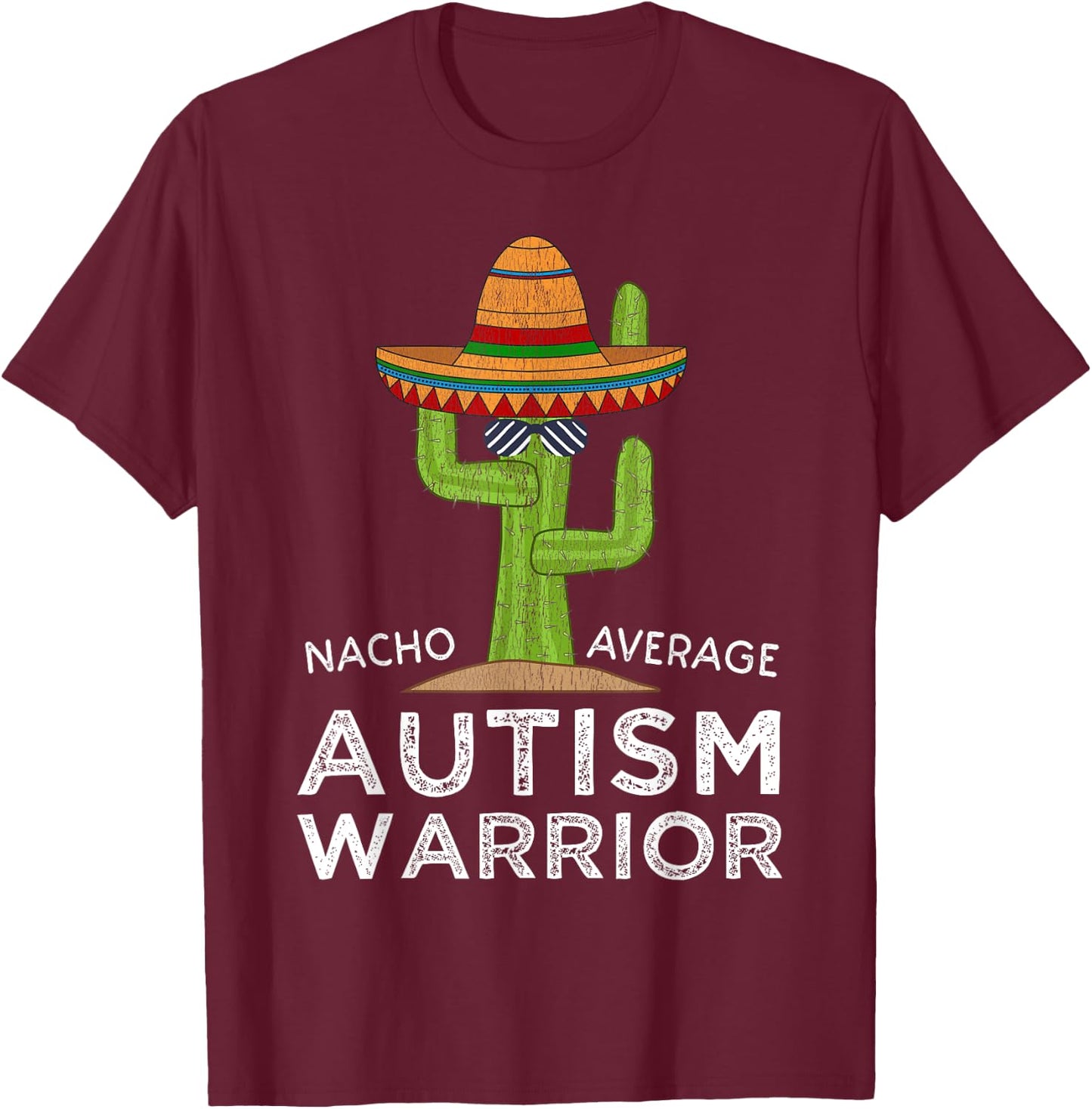 Fun Cute Autistic Support | Funny Autism Warrior Awareness T-Shirt - T-Shirt | Maroon