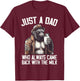 Just a dad who always came back Bigfoot Gorilla Fathers Day T-Shirt - T-Shirt | Maroon