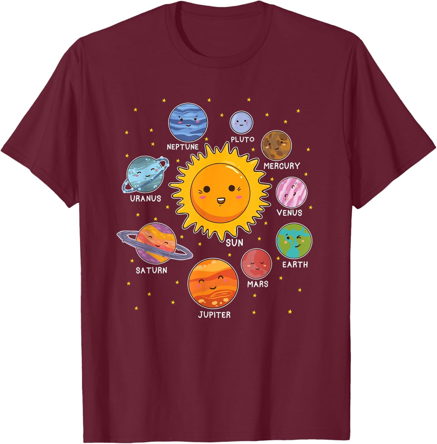 Solar System Planet Space Planets Boys Girls Toddlers T-Shirt - T-Shirt | Maroon