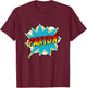 Kids Boys Paxton Name Comic Book Superhero T-Shirt - T-Shirt | Maroon