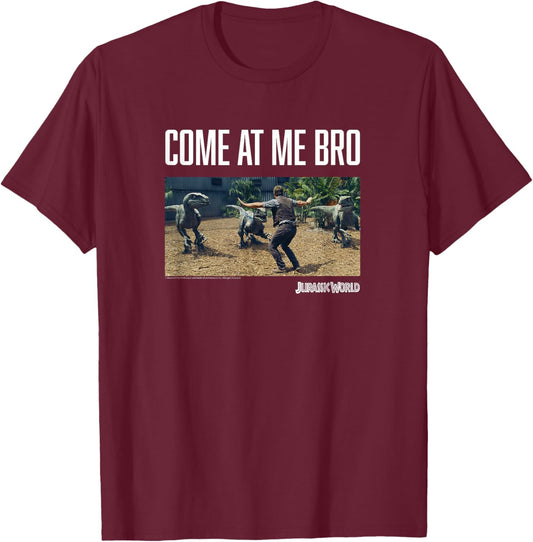 Jurassic World Owen Grady & Velociraptors Come At Me Bro T-Shirt - T-Shirt | Maroon