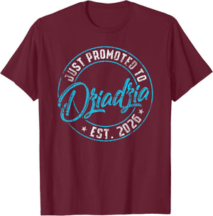New Dziadzia First Time 2026 Promoted to Grandpa Announce T-Shirt - T-Shirt | Maroon