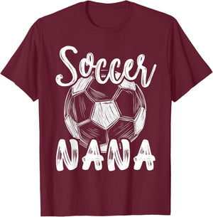 Soccer Nana Women Family Matching Team Player Soccer Ball T-Shirt - T-Shirt | Maroon