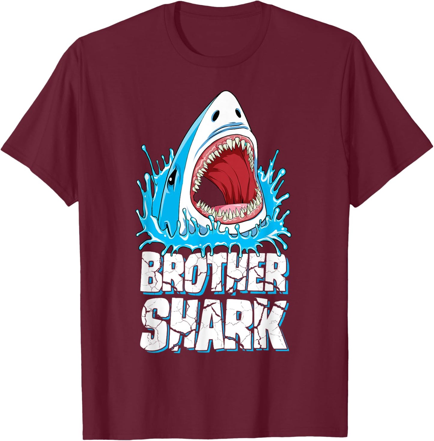 Brother Shark T Shirt Family Matching Men Boys Jawsome Gifts T-Shirt - T-Shirt | Maroon