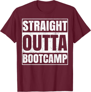 Straight Outta Boot Camp Funny Training T-Shirt - T-Shirt | Maroon