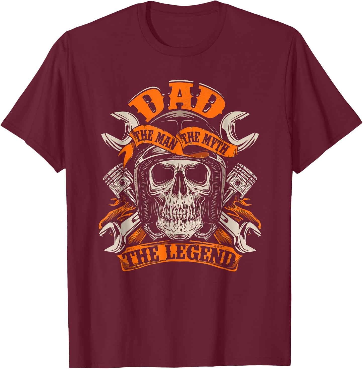 Biker Dad Grandpa The Man The Myth The Legend Motorcycle T-Shirt - T-Shirt | Maroon