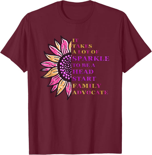 Sparkle Family Advocate Head Start Family Advocate Design T-Shirt - T-Shirt | Maroon