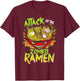 Scary Halloween Zombie Ramen Anime T-Shirt - T-Shirt | Maroon