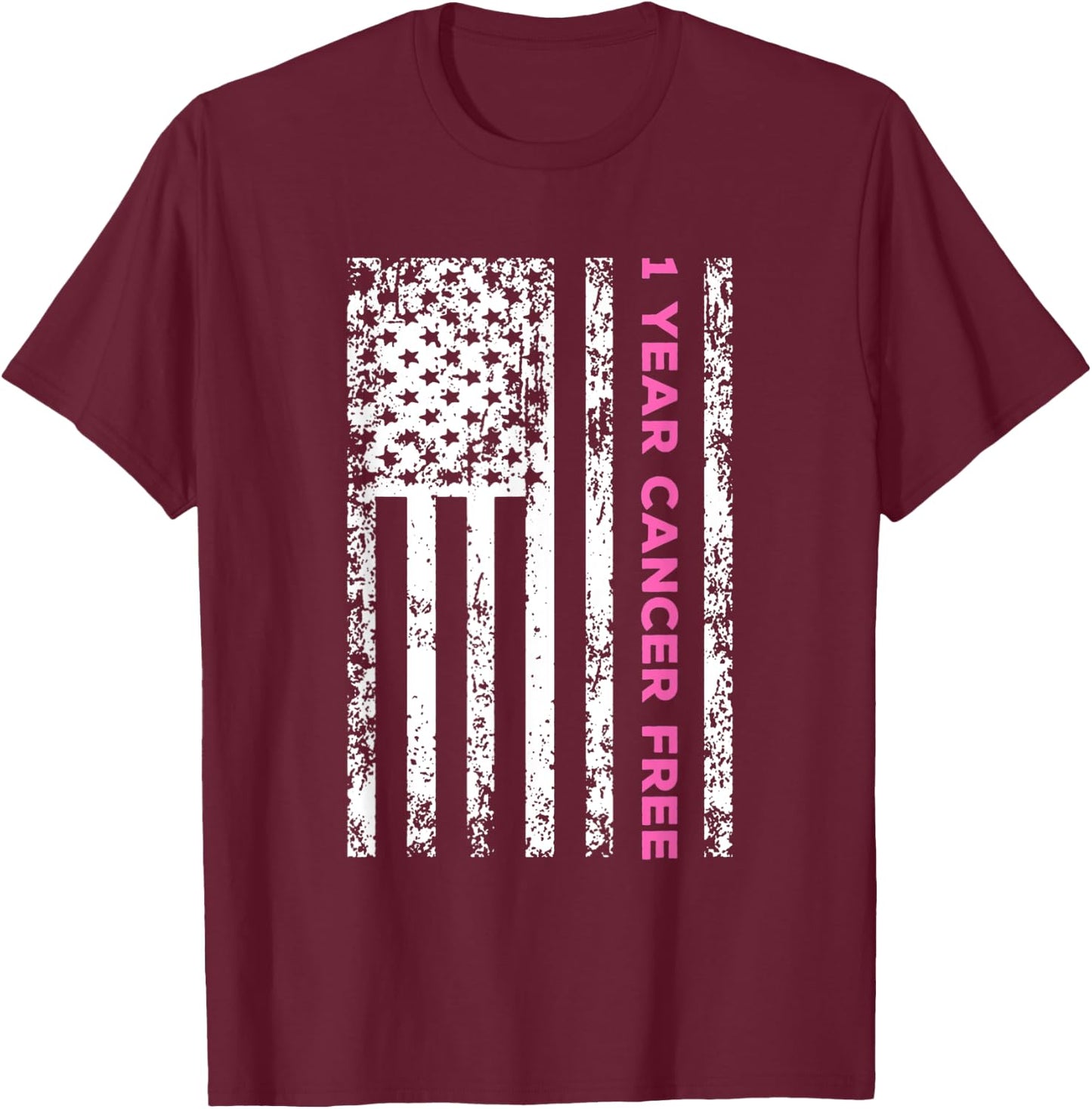 1 Year Breast Cancer Free Survivor T-Shirt - T-Shirt | Maroon