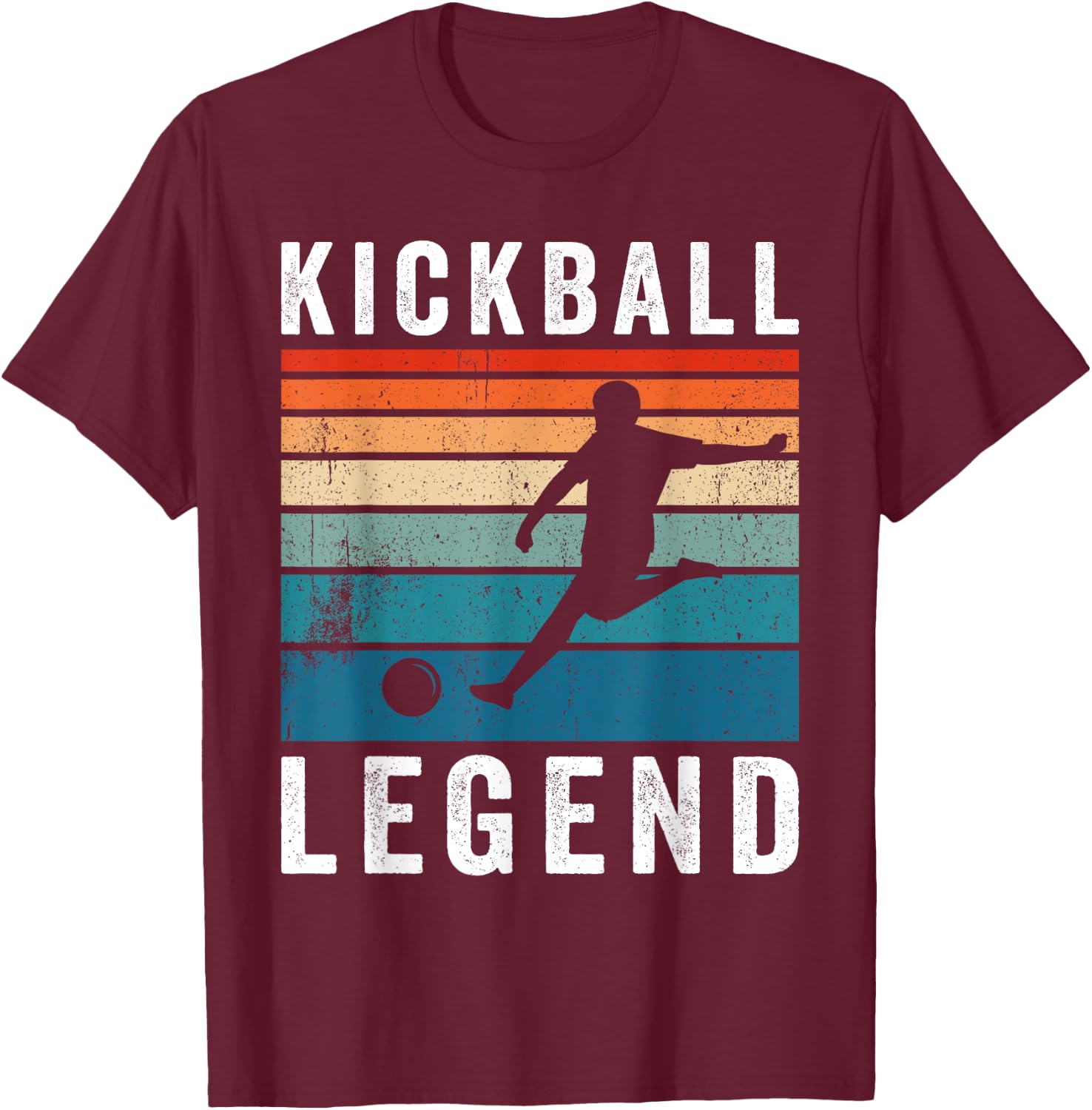 Kickball Legend Funny Kickball Player Retro Kickball T-Shirt - T-Shirt | Maroon
