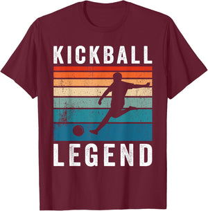 Kickball Legend Funny Kickball Player Retro Kickball T-Shirt - T-Shirt | Maroon