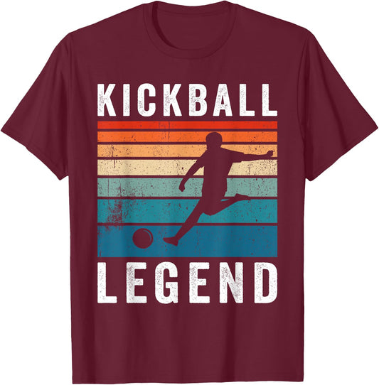 Kickball Legend Funny Kickball Player Retro Kickball T-Shirt - T-Shirt | Maroon