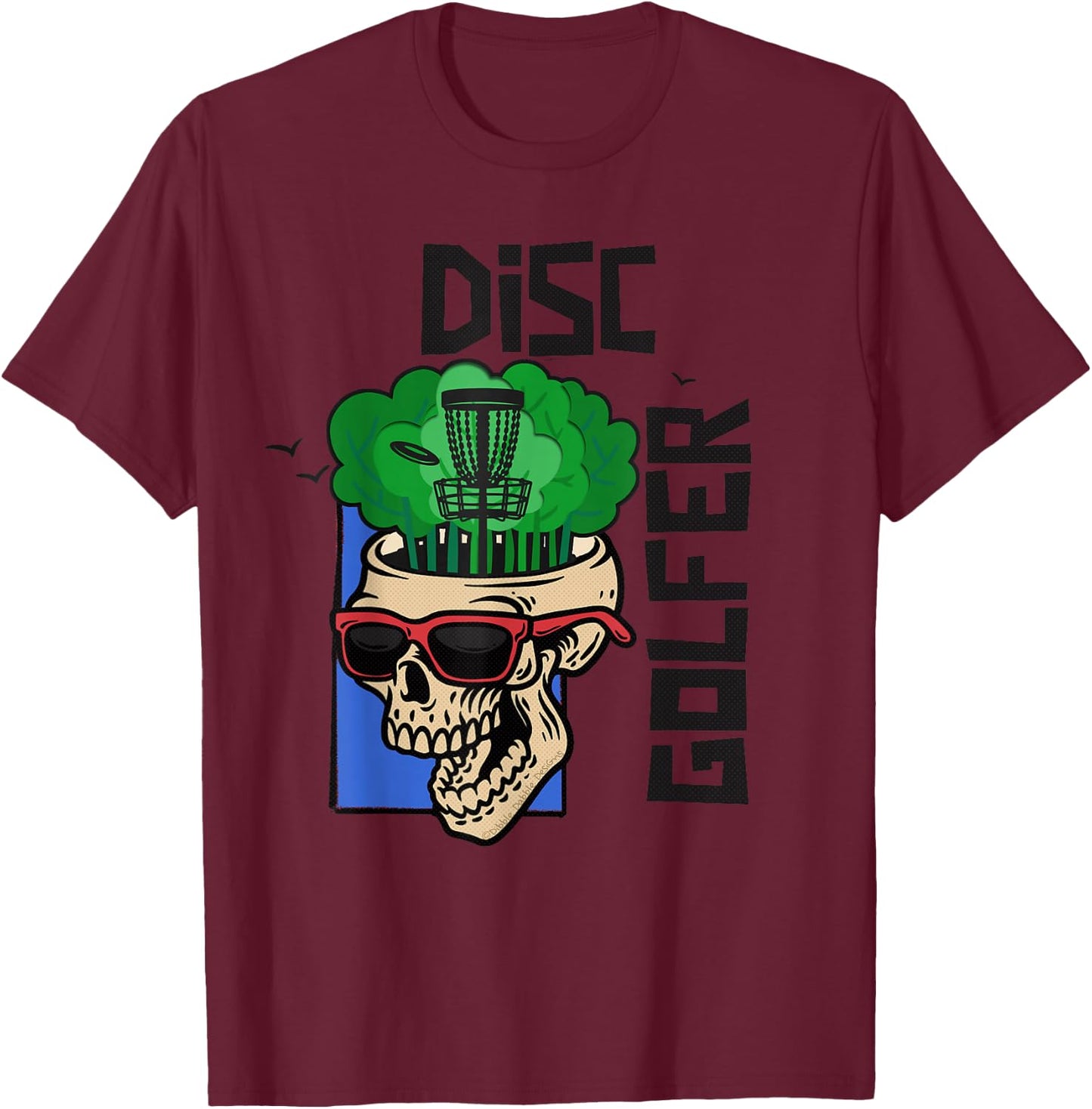Funny Disc Golf on the Brain - Disc Golf T-Shirt - T-Shirt | Maroon