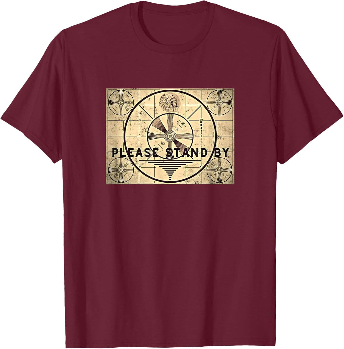 Old School Today Indian TV Test Pattern Old Television Color Bars T-Shirt - T-Shirt | Maroon