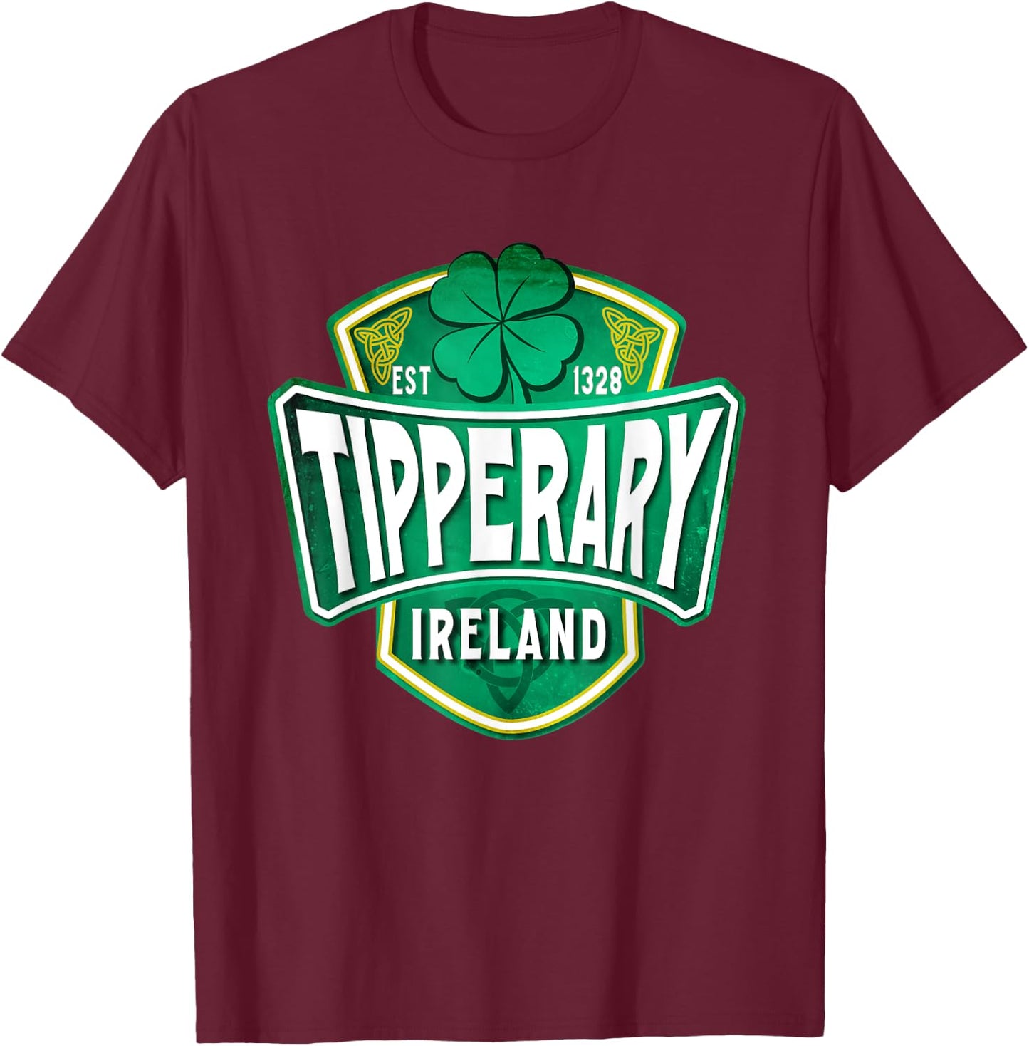 County Tipperary Ireland Irish Gaelic Football Hurling Badge T-Shirt - T-Shirt | Maroon