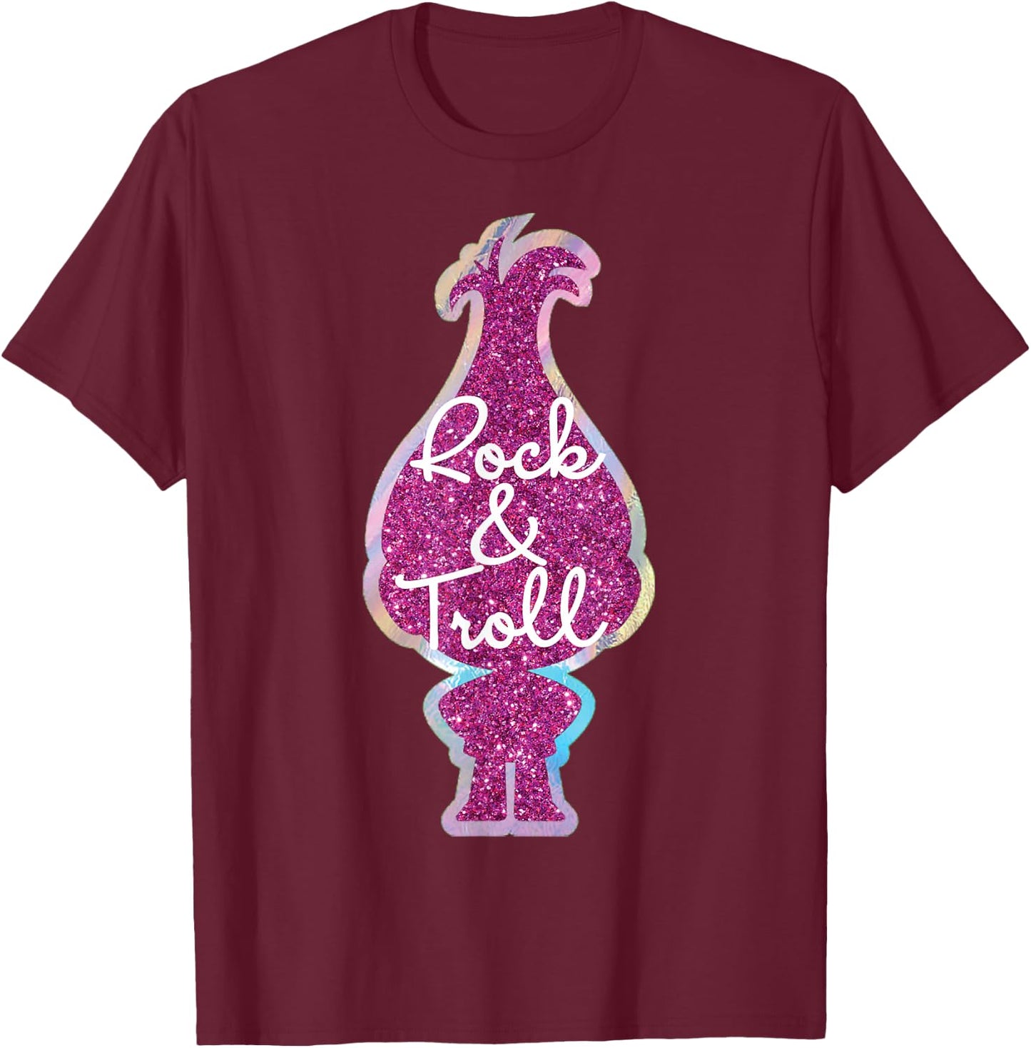 DreamWorks Trolls Rock & Troll Sparkle T-Shirt - T-Shirt | Maroon