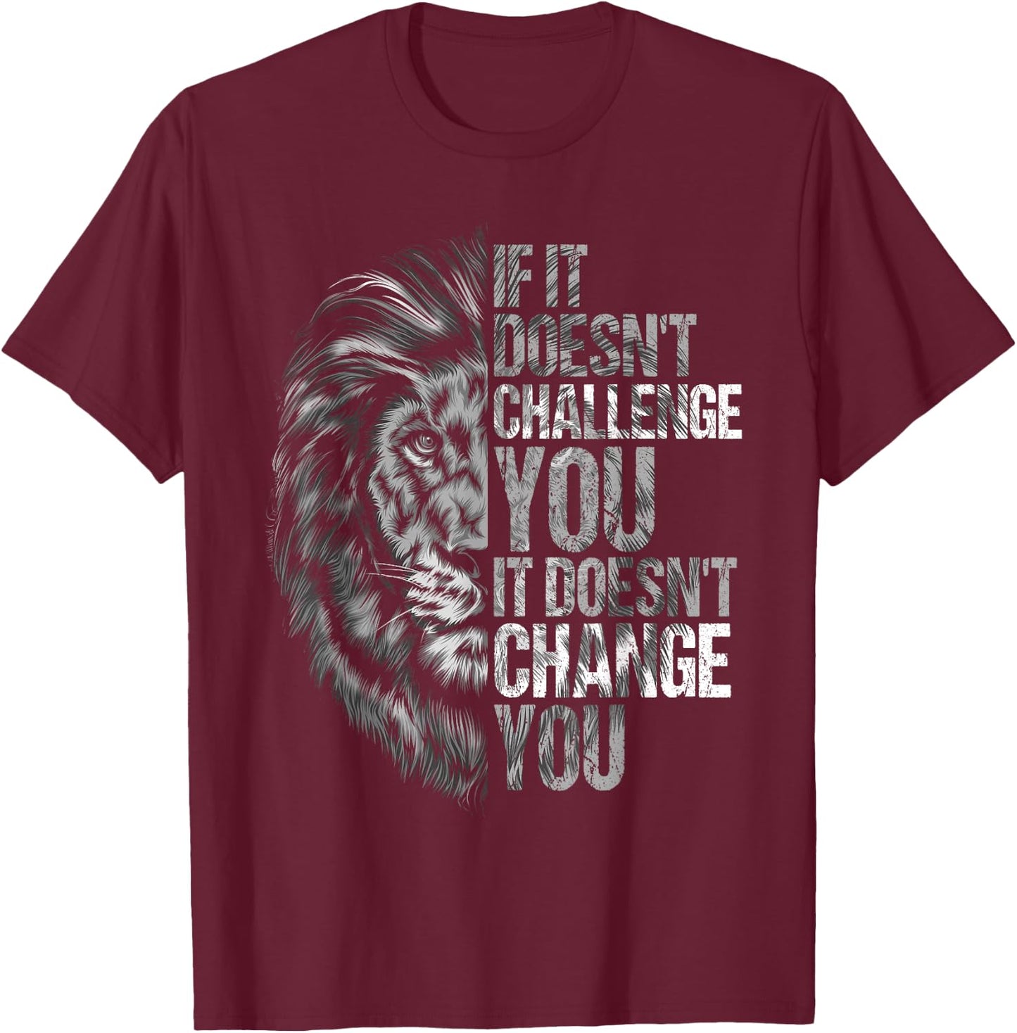 Motivational Training and Fitness Quotes Lion Mindset T-Shirt - T-Shirt | Maroon