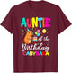 Auntie of The Birthday Capybara Girl Bday Party Family T-Shirt - T-Shirt | Maroon