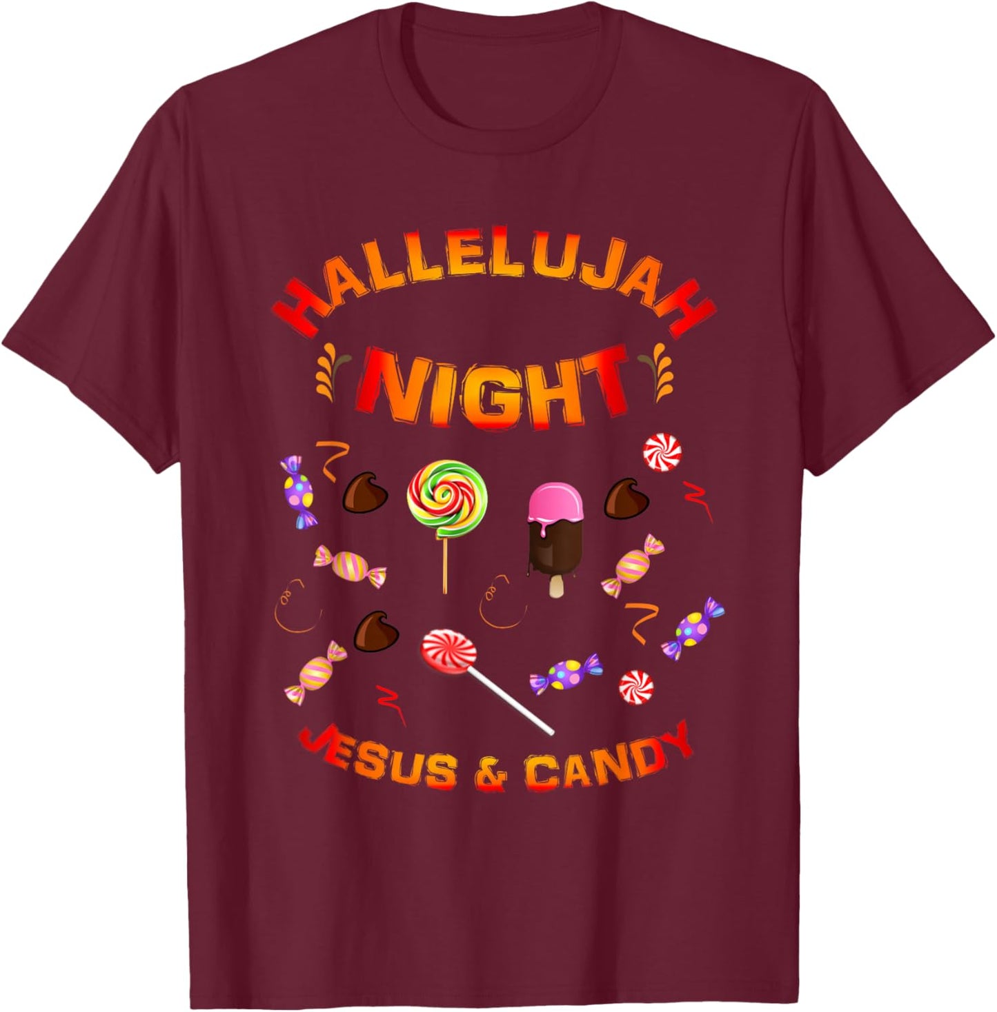 Hallelujah Night Religious Halloween Alternative Celebration T-Shirt - T-Shirt | Maroon