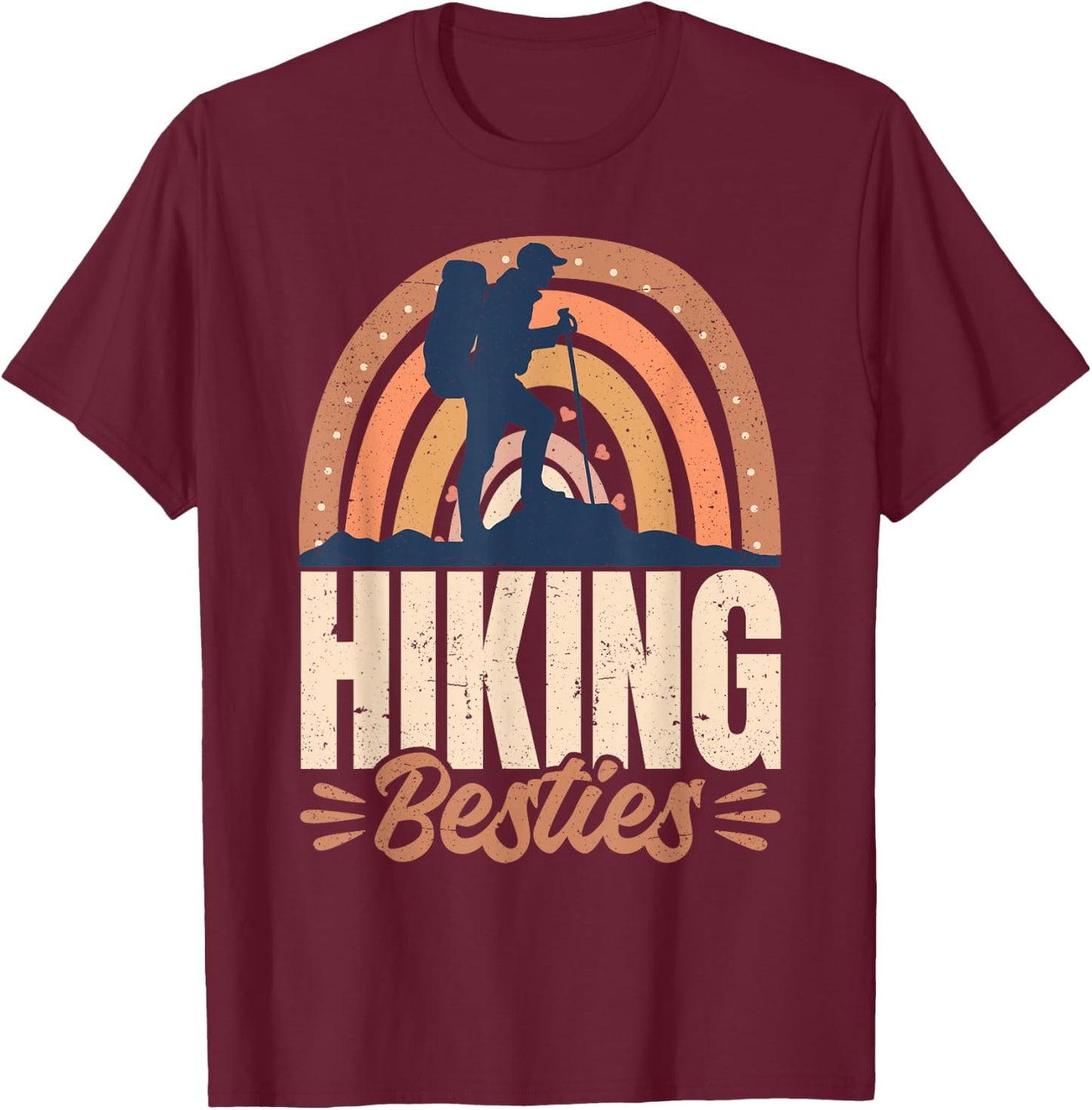 Hiking Besties BFF Best Friends Bestie T-Shirt - T-Shirt | Maroon